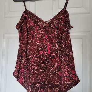 Medium Aritzia Satin Cami - Brown and Pink